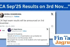 ICAI september 2025 results on 3rd November 2025